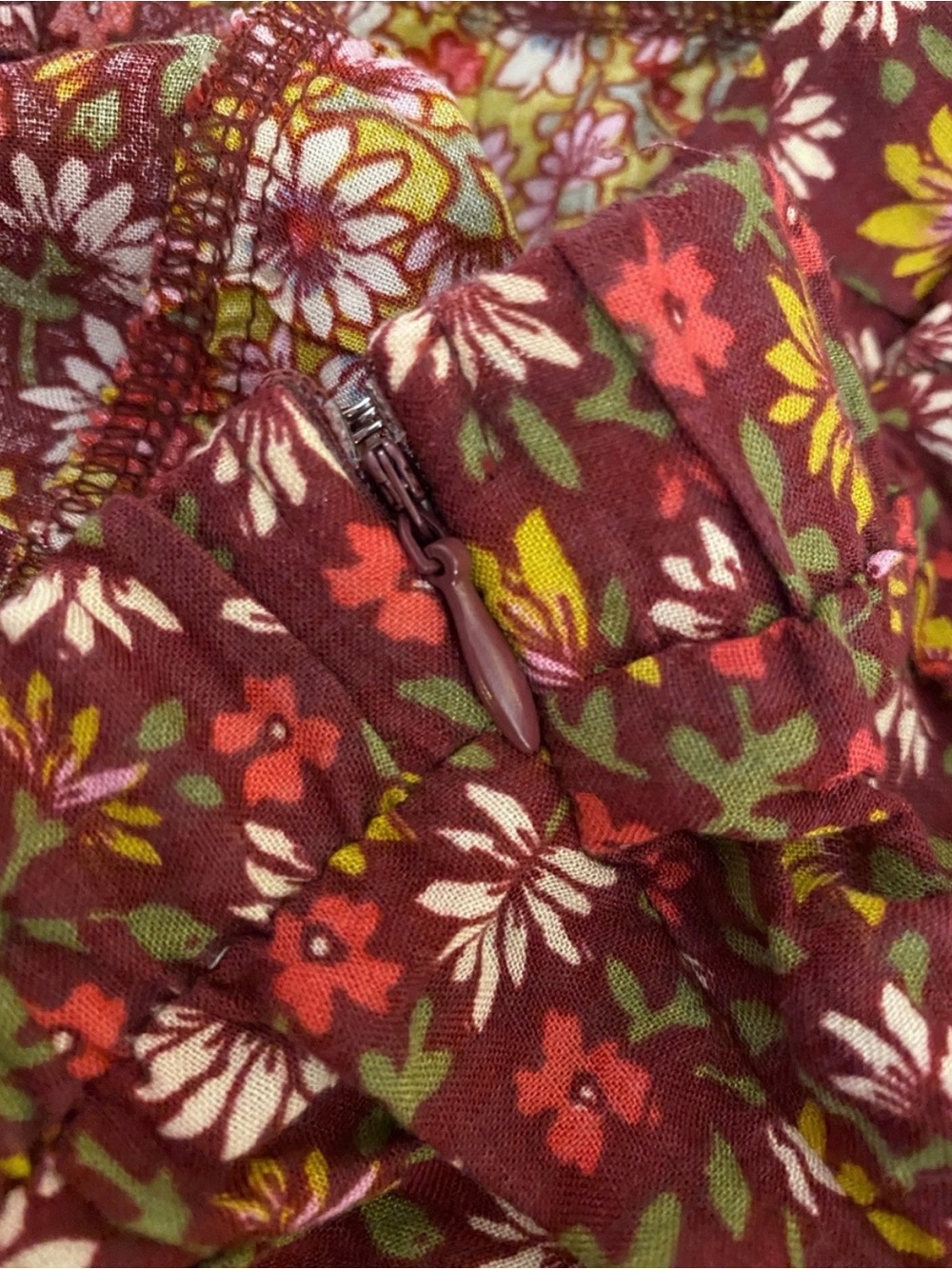 NATURAL LIFE Floral Tiered Maxi Skirt in Rust and Burgundy NWT - Picture 4 of 7